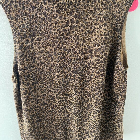Women's Kathie Lee leopard sleeveless sweater size XL - Picture 5 of 6